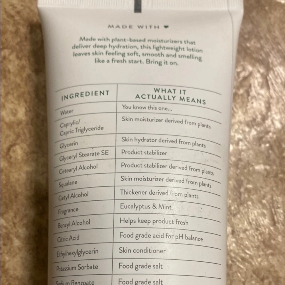 Native Eucalyptus & Mint Lotion Natural Paraben-Free